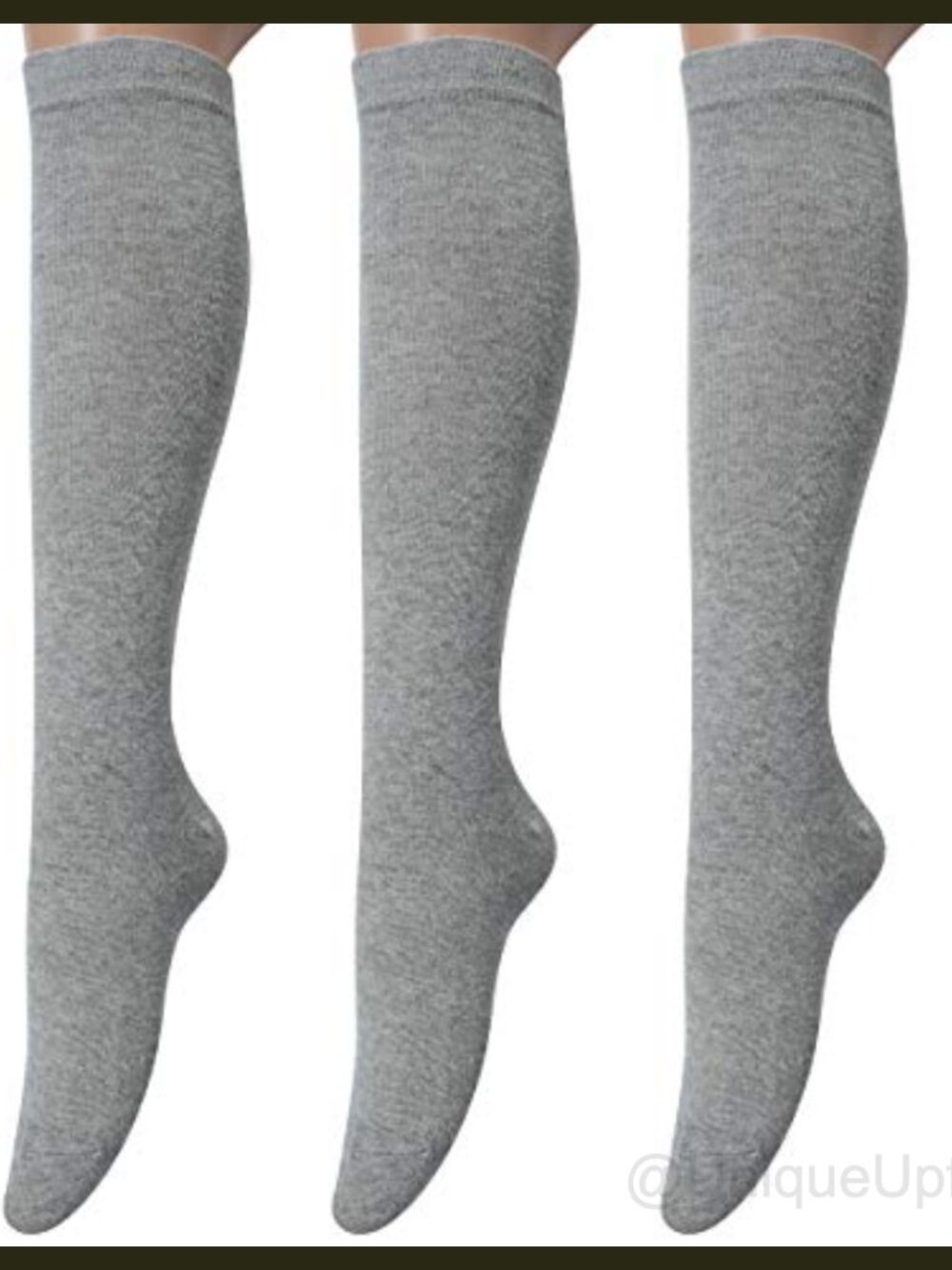 Womens Cotton Knee High Socks 3 Pairs Soft Breathable Stay Up